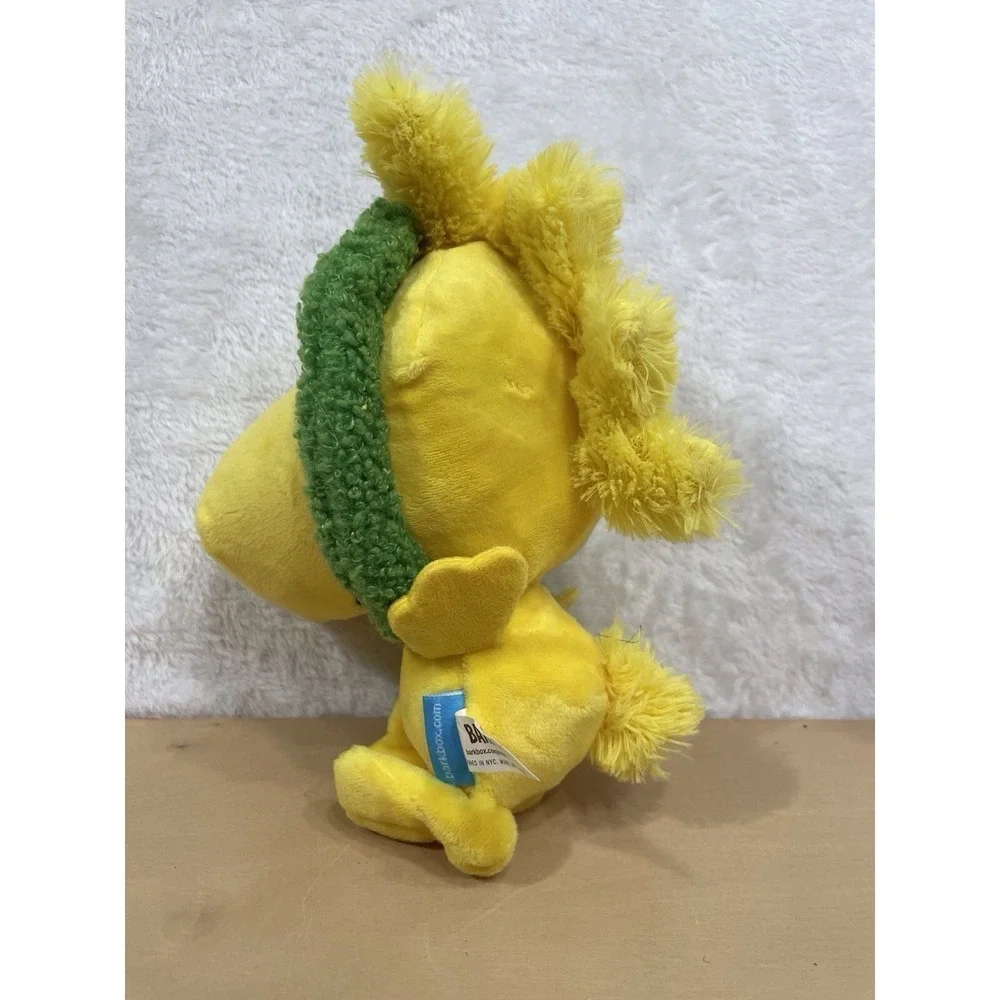 BARK Plush Dog Toy Yellow Bird w/ Christmas Wreath & Red Bow Holiday Squeaky
